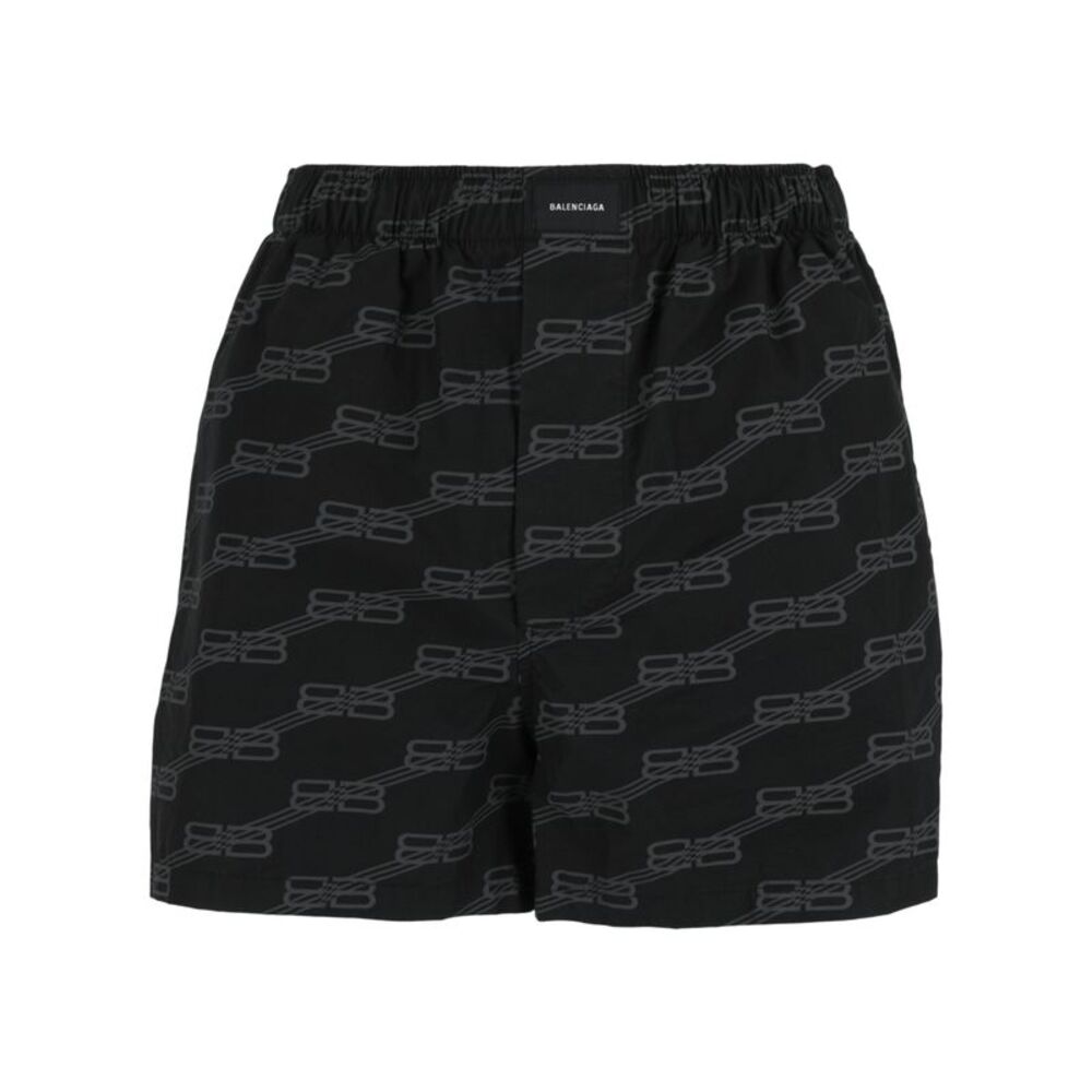Balenciaga BB Logo Monogram Pajama Shorts Multi Womens
